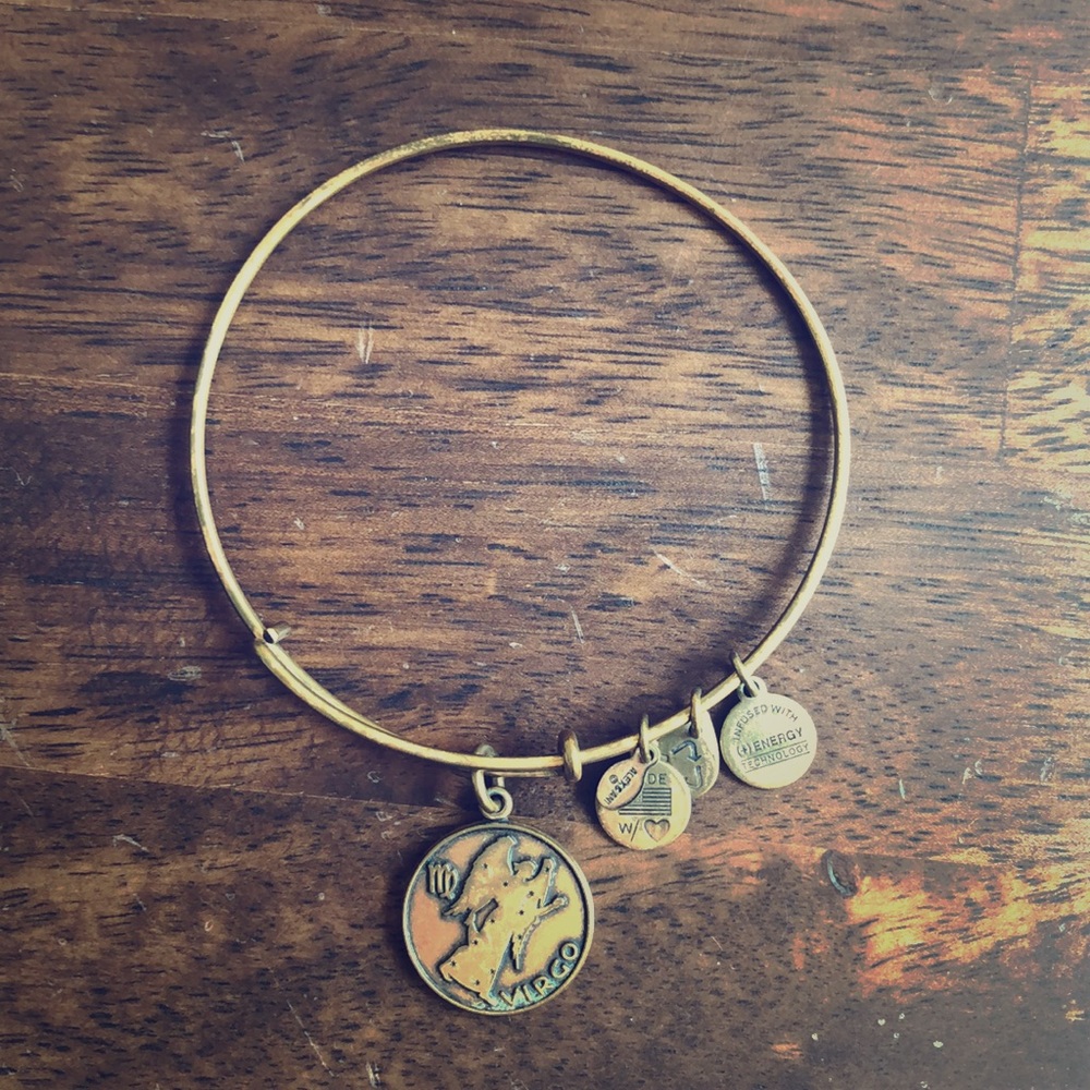 Alex and Ani Virgo Bangle Bracelet Rafaelian Gold Zodiac Expandable Energy 2013